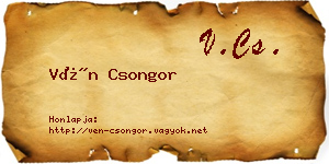 Vén Csongor névjegykártya